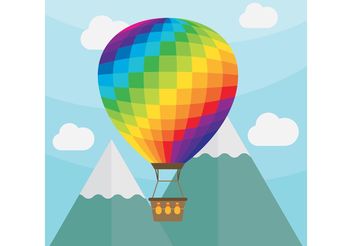 Hot Air Balloon Vector Landscape - vector #153187 gratis